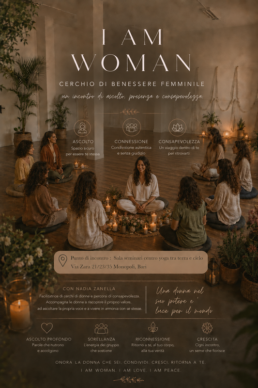 CERCHIO DI BENESSERE FEMMINILE I AM WOMAN PUGLIA - 5 LUGLIO 2026